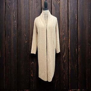 MAX SPORT  long cardigan women large in a heather stone color new with tags.